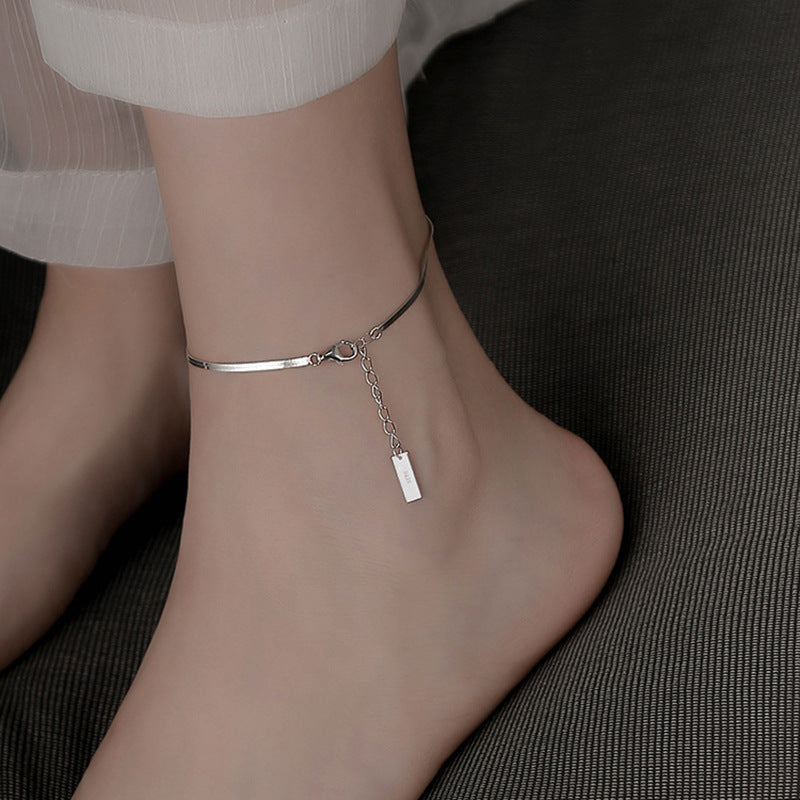 Geometric Square Brand Foot Chain