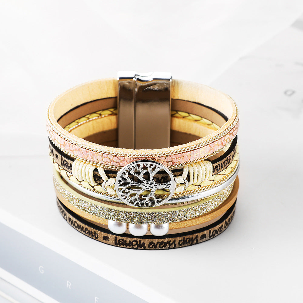 Hollow Life Tree Multi Layer Bracelet