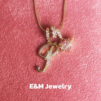 Personalized Custom 18K Gold Plated Alphabet Necklace, Artistic Design Name Necklace, Fashionable Exquisite Gift for Women and Girls