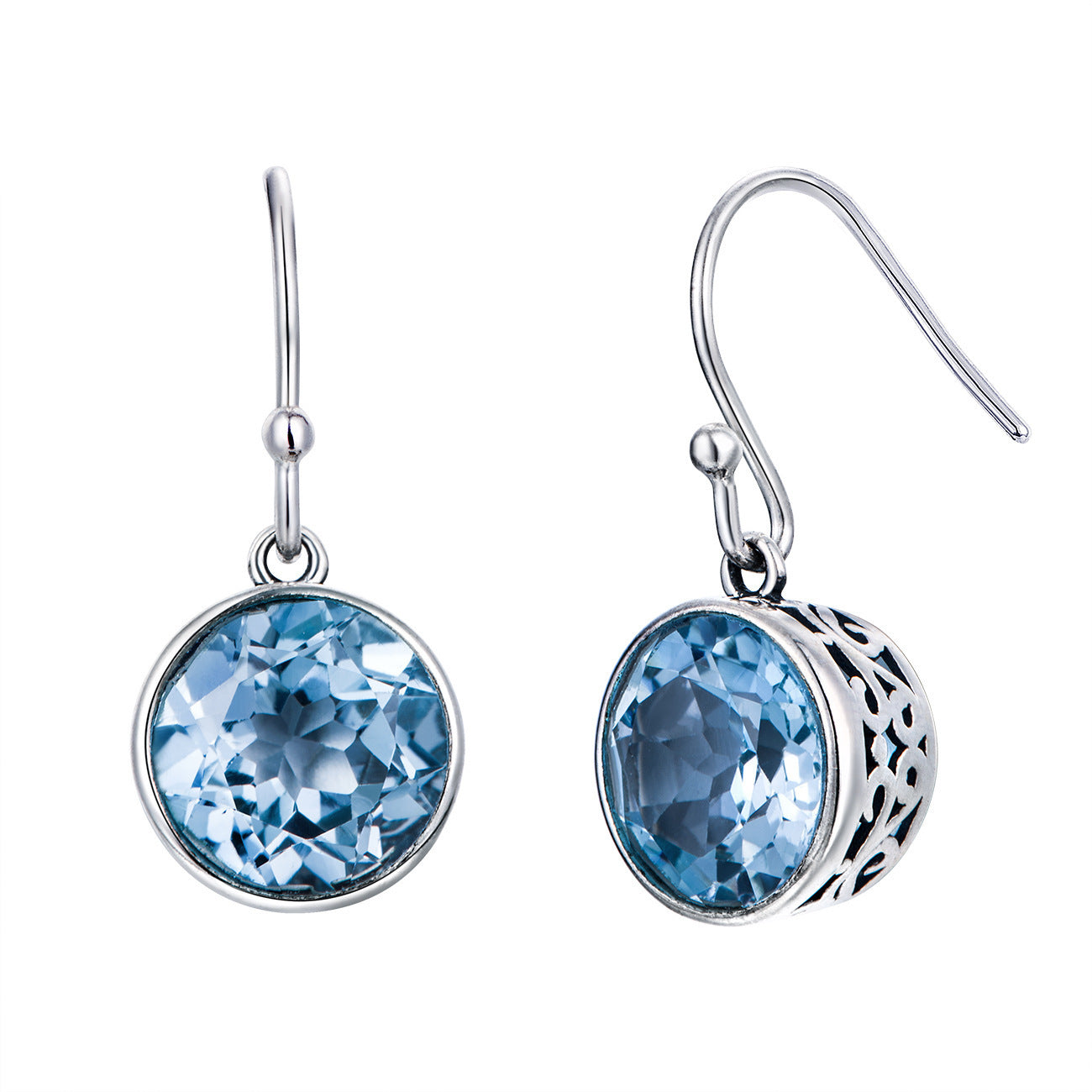 Sea Blue Crystal Square Earrings