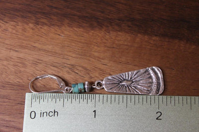 Vintage Textured Scalloped Turquoise Earrings