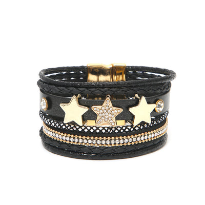 Multi-layer Leather  Buckle  Bracelet