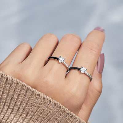 I'm Choosing My Peace Black Enamel Ring