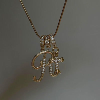 Personalized Custom 18K Gold Plated Alphabet Necklace, Artistic Design Name Necklace, Fashionable Exquisite Gift for Women and Girls