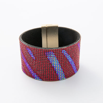 Crushed Stone Rice Bead Leather Bracelet