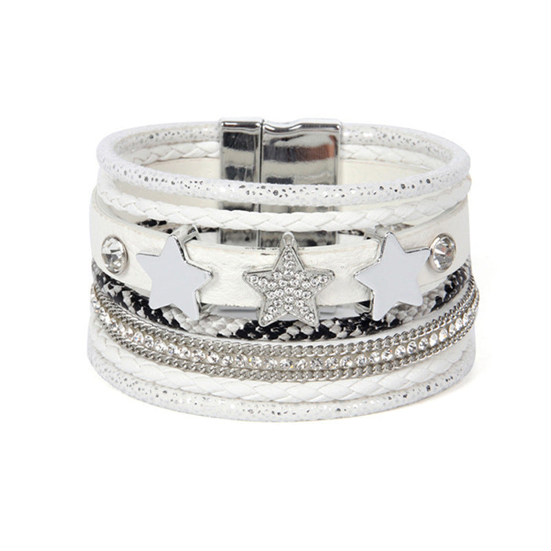 Multi-layer Leather  Buckle  Bracelet