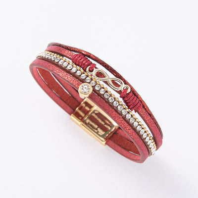 Multi Layer Leather 8-shaped  Bracelet