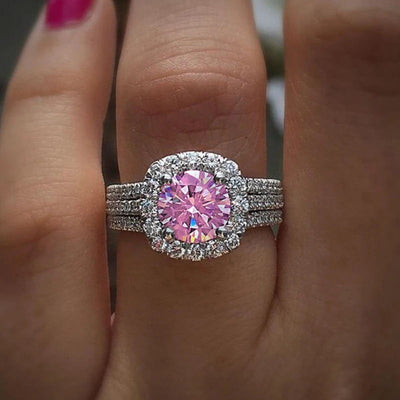 925 Sterling Silver Engagement Square Zirconia Ring