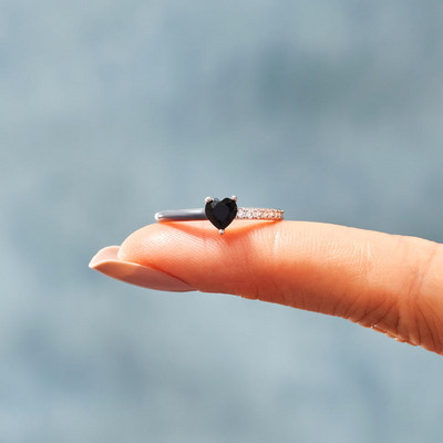I'm Choosing My Peace Black Enamel Ring