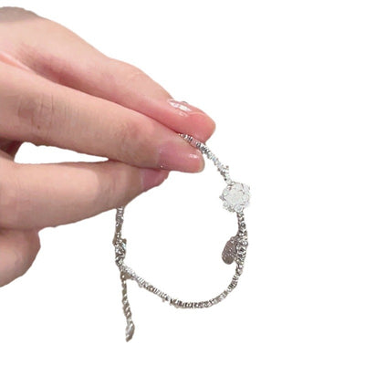 Lotus Shaped  Silver Bracelet