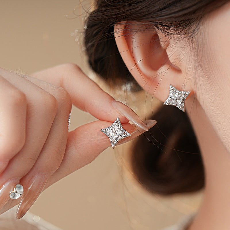 Set Goron Ddiamwnt Zircon Lloerlys Gwyllt
