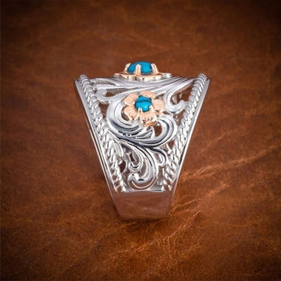🔥Last Day 49% OFF🎁Turquoise Golden Flower Ring