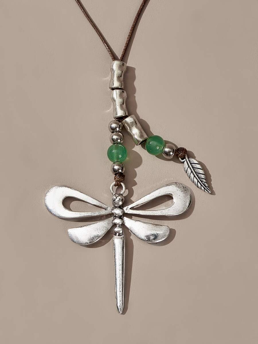 Mecseneg Gwyllt Hanesyddol Stil Dragonfly Penddelw Metel Cerdyn Gwlan.