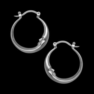 Minimalist Oval Moon Earrings