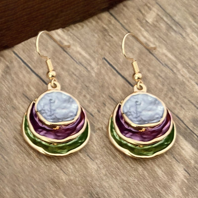 Bohemian Triple Circle Hollowed Out Three Dimensional Dangle Earrings