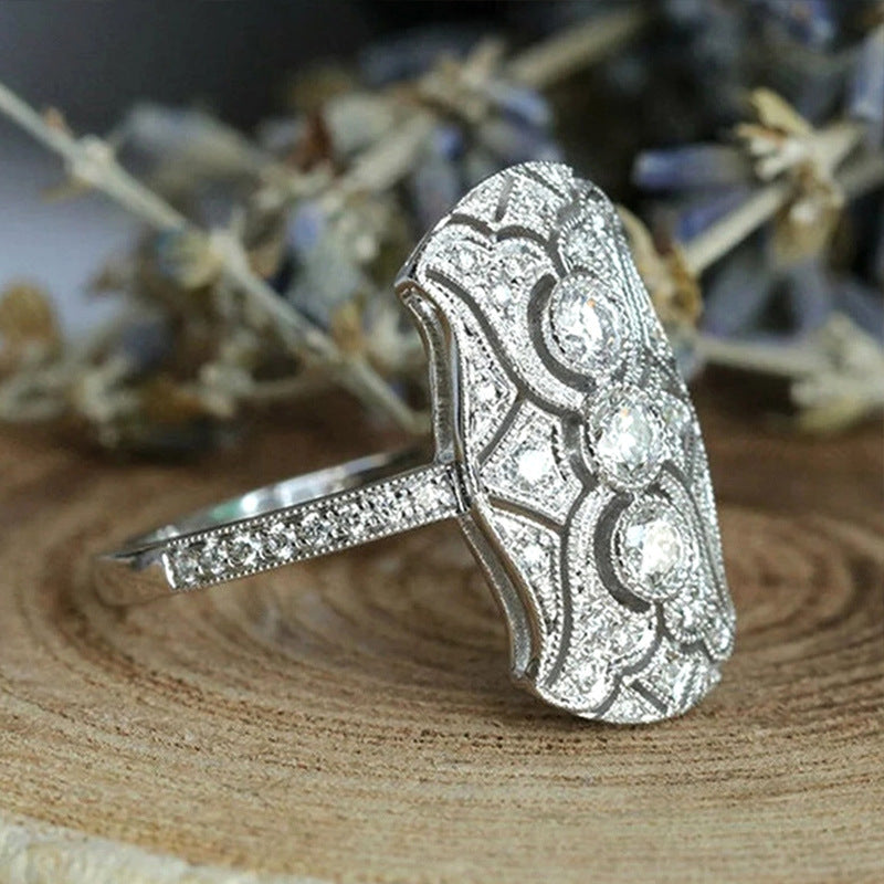 Retro Hollow Rectangular Ring