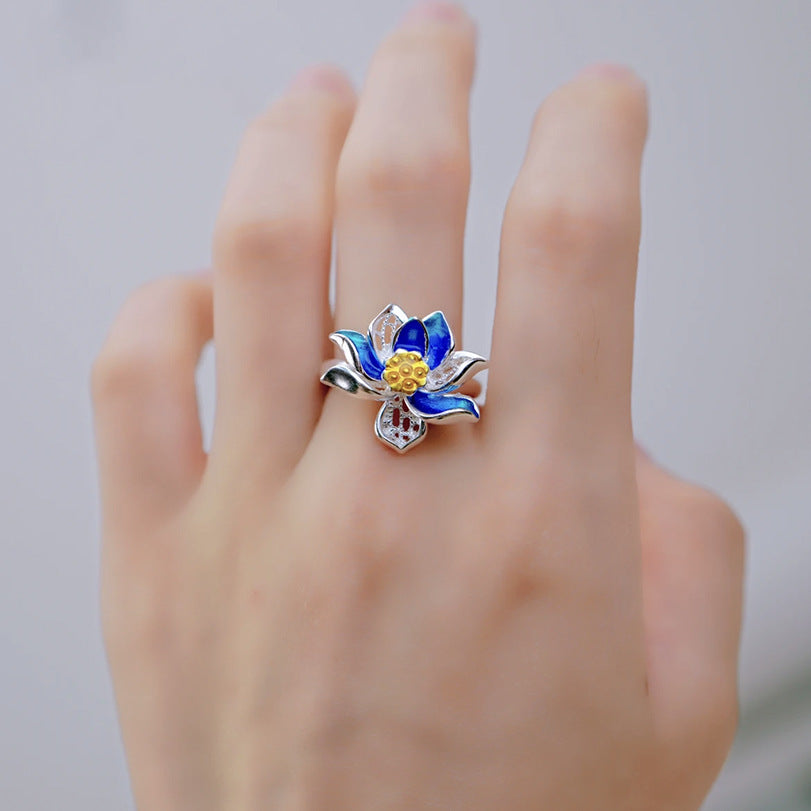 Vintage Enamel Flower Ring