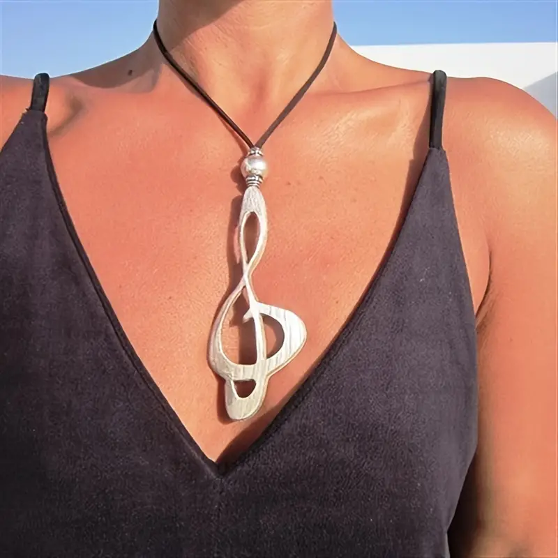 Boho Musical Note Shape Pendant Necklace
