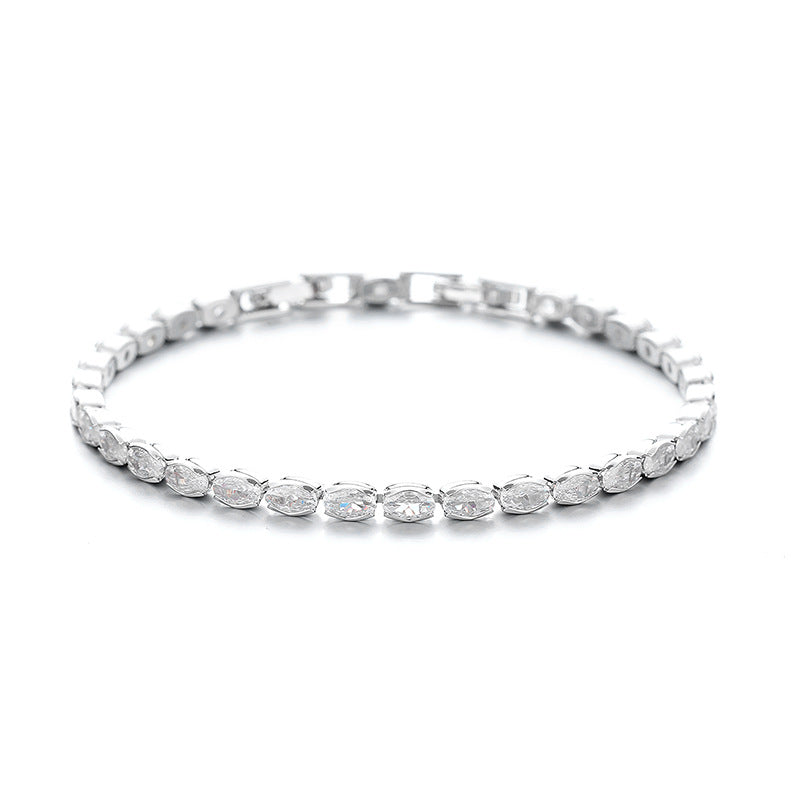Inlaid Zircon Oval Bracelet