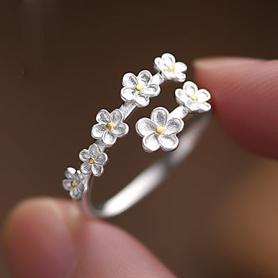 Pure White Plum Blossom Ring