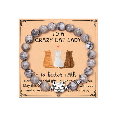 Nature Stone Bracelet Crazy Cat Lady Gifts