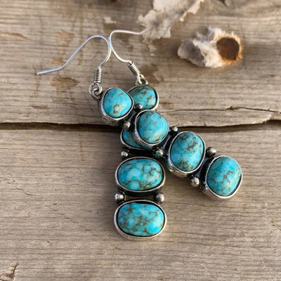 Vintage red turquoise earrings