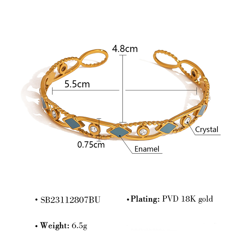 Zircon Drip Oil Diamond Hollow Bracelet
