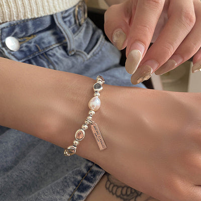 Geometric Rectangular Pearl Bracelet