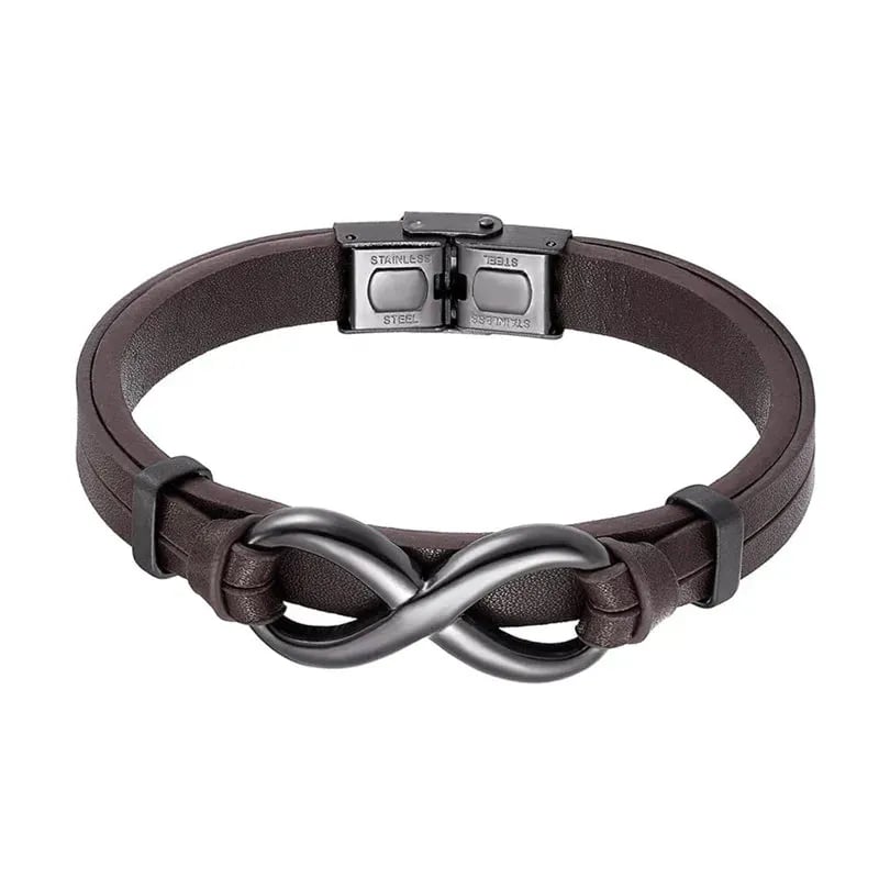🎁 Diwrnod Olaf 70%--🔥 - Cofiwch Pwy Ydych Chi'n Frenin a Chreu’ch Coron yn Dda Infinity Leather Bracelet