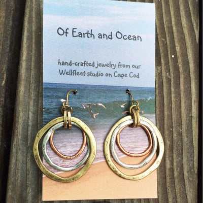 Vintage Gold & Silver Circles Earrings