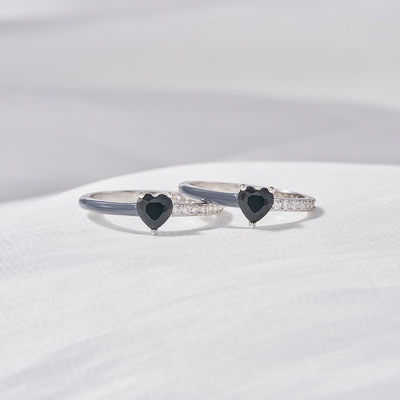 I'm Choosing My Peace Black Enamel Ring
