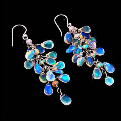 Gorgeous Plant Leaves Moonstone Earrings