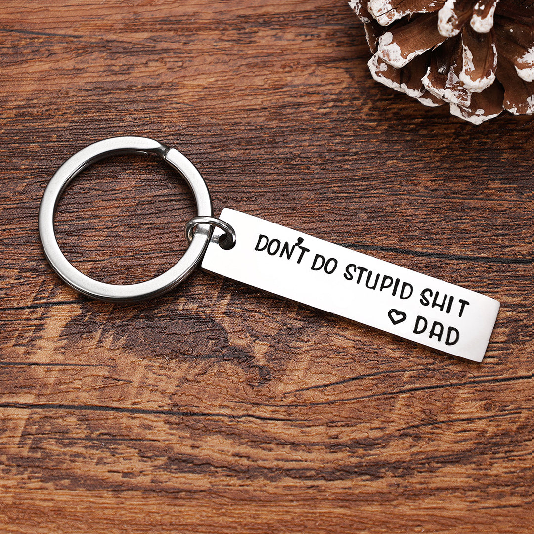 Don't Do Stupid Funny Keychain Gift Box Set for Son and Daughter