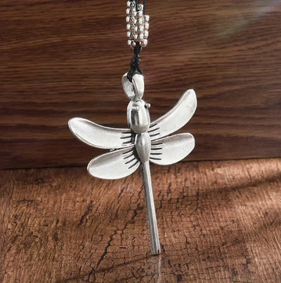 Retro Pearl Dragonfly Pendant Necklace