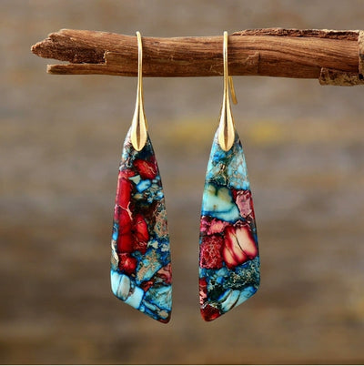 Bohemian Natural Stone Geometric Earrings