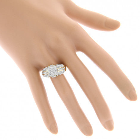 Square Inlaid Zircon Ring