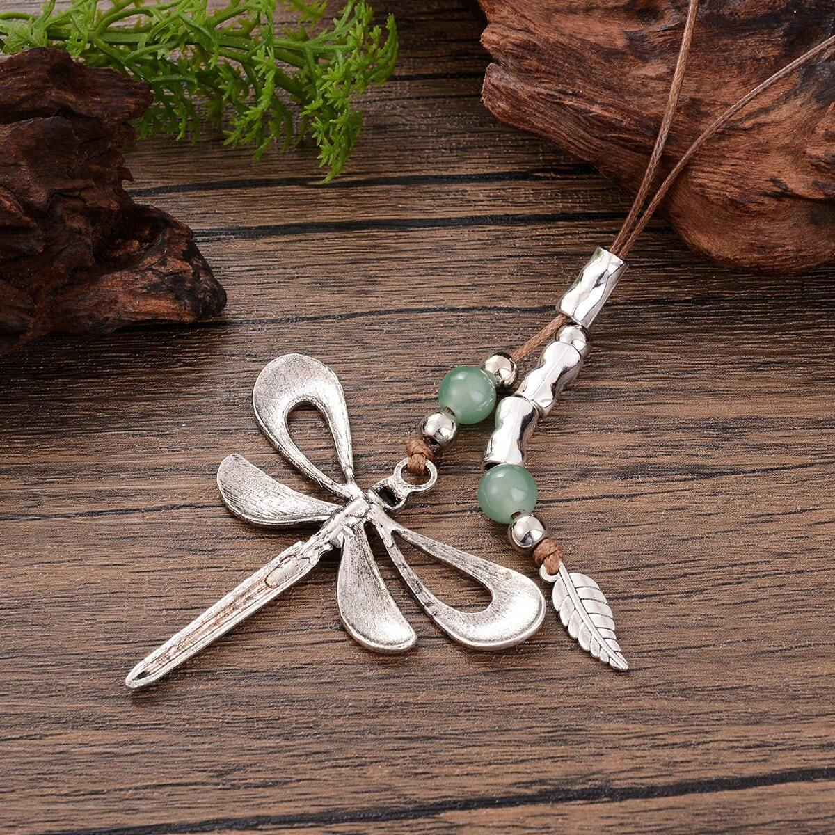 Mecseneg Gwyllt Hanesyddol Stil Dragonfly Penddelw Metel Cerdyn Gwlan.