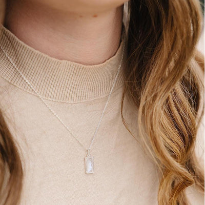HOPE LOVE SHINE New Beginnings Rainbow Moonstone Sterling Silver Necklace