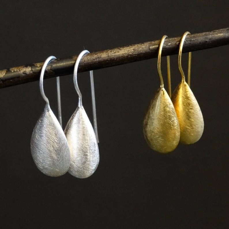 Water Droplet Shaped Wire Earrings