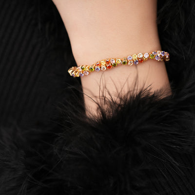 Colorful Cross Twisted Zircon Pullable Bracelet