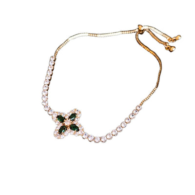 Zircon Flower Adjustable Bracelet