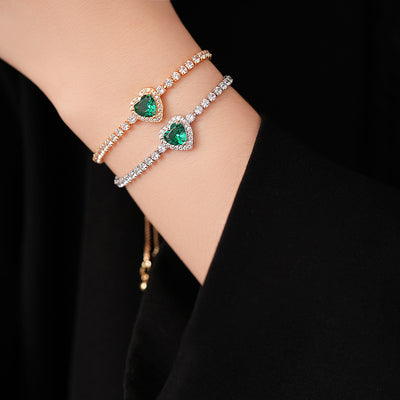 Three-dimensional Love Zircon Adjustable Bracelet