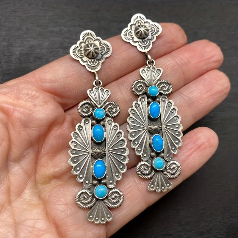 Vintage Bohemian Style Metal Carved Earrings