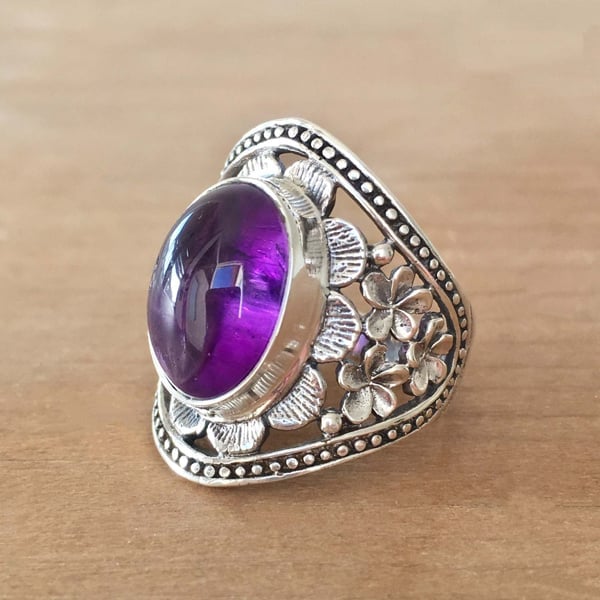 🔥Last Day 49% OFF🎁Purple Gemstone Flower Ring