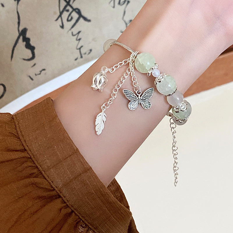 Green  Butterfly Flower Leaf Bracelet