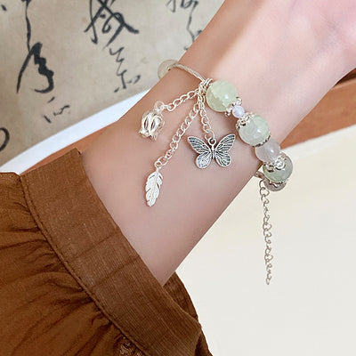 Green  Butterfly Flower Leaf Bracelet
