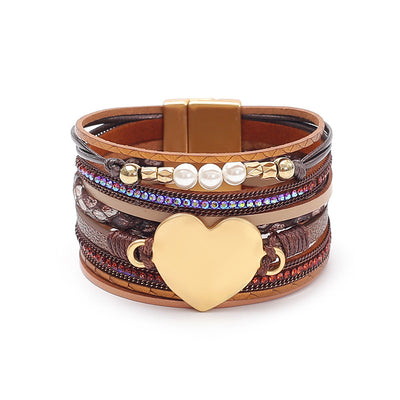 Love Pearl Multi Layer Leather Bracelet
