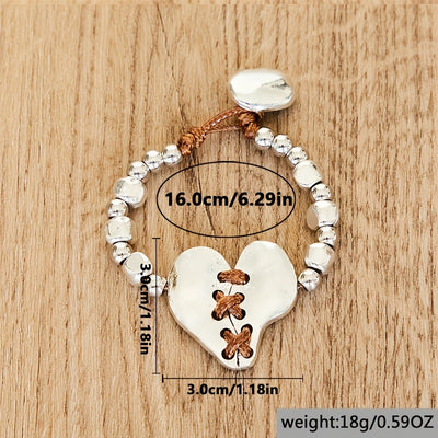 Irregular  Heart  Leather Bracelet