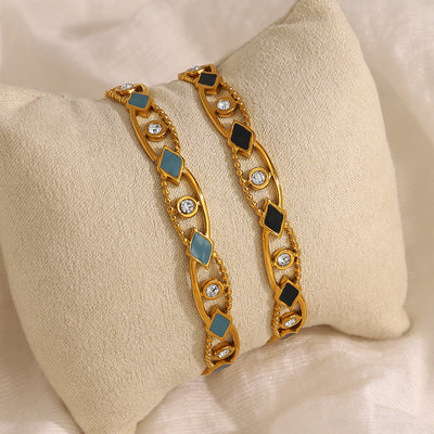 Zircon Drip Oil Diamond Hollow Bracelet