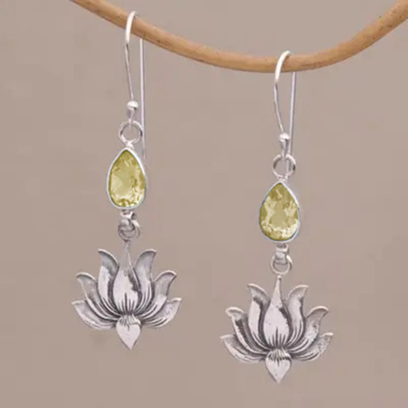 Vintage lotus earrings